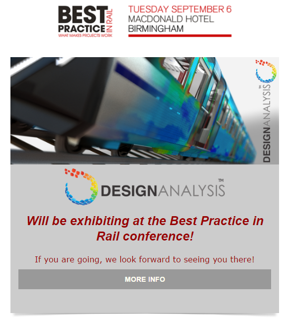 We are exhibiting a the Best Practice in Rail Conference!